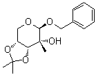 苄基 2-C-甲基-3,4-O-(1-甲基亚乙基)-beta-D-吡喃核糖苷分子结构 (CAS 569661-37-6)