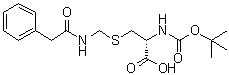structure of CAS# 57084-73-8, N-[(1,1-Dimethylethoxy)carbonyl]-S-[[(phenylacetyl)amino]methyl]-L-cysteine