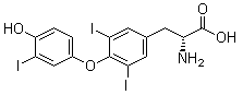 CAS 登录号：5714-08-9, O-(4-羟基-3-碘苯基)-3,5-二碘-D-酪氨酸