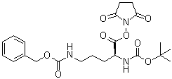 N2-[叔丁氧羰基]-N5-[苄氧羰基]-L-鸟氨酸琥珀酰亚胺基酯分子结构 (CAS 57225-25-9)