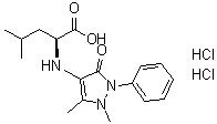 CAS # 57533-05-8, L-Leucine-4-antipyrineamide dihydrochloride, N-(2,3-Dihydro-1,5-dimethyl-3-oxo-2-phenyl-1H-pyrazol-4-yl)-L-leucine dihydrochloride