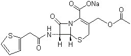 structure of CAS# 58-71-9, 头孢噻吩钠