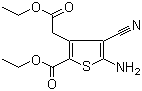 structure of CAS# 58168-20-0, 5-氨基-4-氰基-3-(2-乙氧基-2-羧甲基)-2-噻吩甲酸乙酯