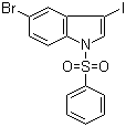 5-溴-3-碘-1-(苯磺酰基)吲哚分子结构 (CAS 582305-43-9)