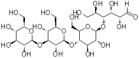 O-beta-D-吡喃葡萄糖基-(1→3)-O-beta-D-吡喃葡萄糖基-(1→4)-O-beta-D-吡喃葡萄糖基-(1→4)-D-葡萄糖分子结构 (CAS 58484-04-1)