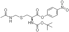 structure of CAS# 58651-76-6, Boc-S-[(Acetylamino)methyl]-L-cysteine 4-nitrophenyl ester
