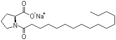 structure of CAS# 58725-33-0, N-十六碳酰-L-脯氨酸钠