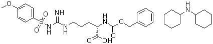 CAS # 58810-11-0, N5-[Imino[[(4-methoxyphenyl)sulfonyl]amino]methyl]-N2-[(phenylmethoxy)carbonyl]-L-ornithine compd. with N-cyclohexylcyclohexanamine