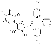structure of CAS# 588691-24-1, 5'-O-[二(4-甲氧基苯基)苯基甲基]-5-碘-2'-O-甲基尿苷