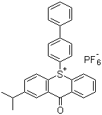structure of CAS# 591773-92-1, 10-[1,1'-Biphenyl]-4-yl-2-(1-methylethyl)-9-oxo-9H-thioxanthenium hexafluorophosphate