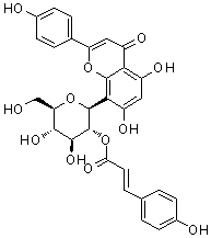 structure of CAS# 59282-55-2, 5,7-二羟基-2-(4-羟基苯基)-8-[2-O-[3-(4-羟基苯基)-1-氧代