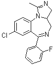 structure of CAS# 59467-69-5, 8-氯-6-(2-氟苯基)-3a,4-二氢-1-甲基-3H-咪唑并[1,5-a][1,4]苯并二氮杂卓