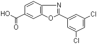 2-(3,5-二氯苯基)-6-苯并恶唑甲酸分子结构 (CAS 594839-88-0)