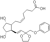 CAS 登录号：59619-81-7, 依替前列通, (5Z)-7-[(1R,2R,3R,5S)-3,5-二羟基-2-[(1E)-2-[2-(苯氧基甲基)-1,3-二氧环戊-2-基]乙烯基]环戊基]-5-庚烯酸