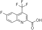structure of CAS# 596845-42-0, 6-Fluoro-4-(trifluoromethyl)-2-quinolinecarboxylic acid