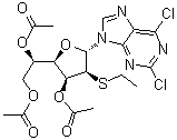 2,6-二氯-9-(3,5,6-三-O-乙酰基-2-S-乙基-2-硫代-alpha-D-呋喃甘露糖基)-9H-嘌呤分子结构 (CAS 59837-24-0)