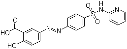 CAS 登录号：599-79-1, 柳氮磺吡啶, 5-[对-(2-吡啶胺磺酰基)苯]偶氮水杨酸