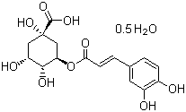 structure of CAS# 6001-76-9, Chlorogenic acid hemihydrate