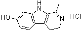 structure of CAS# 6028-07-5, 1-Methyl-3H,4H,9H-pyrido[3,4-b]indol-7-ol hydrochloride