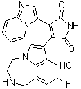 3-(9-氟-1,2,3,4-四氢吡咯并[3,2,1-jk][1,4]苯并二氮杂卓-7-基)-4-咪唑并[1,2-a]吡啶-3-基-1H-吡咯-2,5-二酮单盐酸盐分子结构 (CAS 603272-51-1)