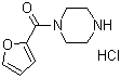 structure of CAS# 60548-09-6, 1-(2-Furanylcarbonyl)piperazine hydrochloride