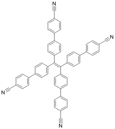 4',4''',4''''',4'''''''-(乙烯-1,1,2,2-四基)四(([1,1'-联苯]-4-甲腈))分子结构 (CAS 608129-43-7)