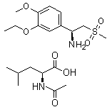 (S)-1-(3-乙氧基-4-甲氧基苯基)-2-(甲基磺酰基)乙胺 N-乙酰基-L-亮氨酸盐分子结构 (CAS 608141-43-1)