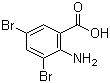 structure of CAS# 609-85-8, 2-氨基-3,5-二溴苯甲酸