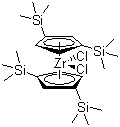 双[1,3-双(三甲基硅基)环戊二烯]二氯化锆分子结构 (CAS 60938-62-7)