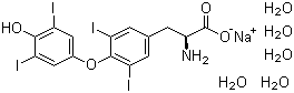structure of CAS# 6106-07-6, 左旋甲状腺素钠五水合物