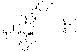 氯普唑仑甲磺酸盐分子结构 (CAS 61197-93-1)