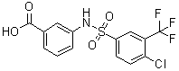 structure of CAS# 612041-76-6, 3-[[[4-氯-3-(三氟甲基)苯基]磺酰基]氨基]苯甲酸