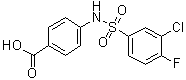 CAS 登录号：612043-04-6, 4-[[(3-氯-4-氟苯基)磺酰基]氨基]苯甲酸