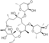 (2R,3S,4R,5R,8R,10R,11R,12S,13S,14R)-11-[[4,6-二脱氧-beta-D-赤式-吡喃己-3-酮糖-1-基]氧基]-13-[(2,6-二脱氧-3-C-甲基-3-O-甲基-alpha-L-核-吡喃己糖基)氧基]-2-乙基-3,4,10-三羟基-3,5,6,8,10,12,14-七甲基-1-氧杂-6-氮杂环十五烷-15-酮分子结构 (CAS 612069-25-7)