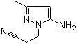 structure of CAS# 61255-82-1, 3-(5-氨基-3-甲基-1H-吡唑-1-基)丙腈