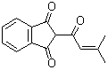 CAS # 6134-98-1, 2-(3-Methyl-1-oxo-2-buten-1-yl)-1H-indene-1,3(2H)-dione, NSC 102490