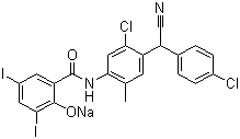 structure of CAS# 61438-64-0, 氯氰碘柳胺钠