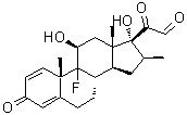 (11beta,16beta)-9-氟-11,17-二羟基-16-甲基-3,20-二氧代孕甾烷-1,4-二烯-21-醛分子结构 (CAS 61558-12-1)