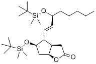 CAS # 61628-05-5, (3aR,4R,5R,6aS)-5-[tert-butyl(dimethyl)silyl]oxy-4-[(E,3S)-3-[tert-butyl(dimethyl)silyl]oxyoct-1-enyl]-3,3a,4,5,6,6a-hexahydrocyclopenta[b]furan-2-one