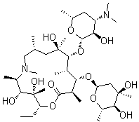 CAS # 620169-47-3, Azithromycin C, (2R,3S,4R,5R,8R,10R,11R,12S,13S,14R)-13-[(2,6-Dideoxy-3-C-methyl-alpha-L-ribo-hexopyranosyl)oxy]-2-ethyl-3,4,10-trihydroxy-3,5,6,8,10,12,14-heptamethyl-11-[[3,4,6-trideoxy-3-(dimethylamino)-beta-D-xylo-hexopyranosyl]oxy]-1-oxa-6-azacyclopentadecan-15-one