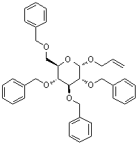 structure of CAS# 6207-45-0, 2-丙烯基 2,3,4,6-四-O-苄基-alpha-D-吡喃葡萄糖苷