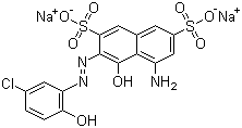 CAS 登录号：6222-44-2, 媒介绿 28, 5-氨基-3-[(5-氯-2-羟基苯基)偶氮]-4-羟基-2,7-萘二磺酸二钠盐
