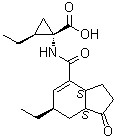 CAS # 62251-96-1, Coronatine, (1S,2S)-2-Ethyl-1-[[[(3aS,6R,7aS)-6-ethyl-2,3,3a,6,7,7a-hexahydro-1-oxo-1H-inden-4-yl]carbonyl]amino]cyclopropanecarboxylic acid