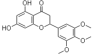 structure of CAS# 62252-10-2, 2,3-Dihydro-5,7-dihydroxy-2-(3,4,5-trimethoxyphenyl)-4H-1-benzopyran-4-one