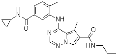 structure of CAS# 623152-17-0, 4-[[5-[(环丙基氨基)羰基]-2-甲基苯基]氨基]-5-甲基-N-丙基吡咯并[2,1-f][1,2,4]三嗪-6-甲酰胺