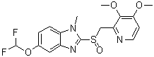 structure of CAS# 624742-53-6, 5-(二氟甲氧基)-2-[[(3,4-二甲氧基-2-吡啶基)甲基]亚磺酰基]-1-甲基-1H-苯并咪唑