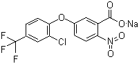 CAS # 62476-59-9, Acifluorfen sodium, Sodium 5-[2-chloro-4-(trifluoromethyl)phenoxy]-2-nitrobenzoate, 5-(2-Chloro-4-(trifluoro-methyl)phenoxy)-2-nitro-benzoic acid sodium salt, Sodium acifluorfen, Blazer, Tackle 2AS