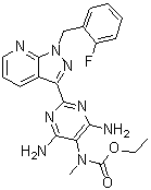 CAS # 625115-53-9, [4,6-Diamino-2-[1-[(2-fluorophenyl)methyl]-1H-pyrazolo[3,4-b]pyridin-3-yl]-5-pyrimidinyl]methylcarbamic acid ethyl ester