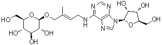CAS # 62512-97-4, Zeatin riboside glucoside, Zeatin riboside beta-D-glucoside, Zeatin-O-glucoside riboside, trans-Zeatin riboside O-glucoside, trans-Zeatin-O-glucoside riboside