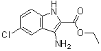 structure of CAS# 62578-58-9, 3-氨基-5-氯-1H-吲哚-2-羧酸乙酯